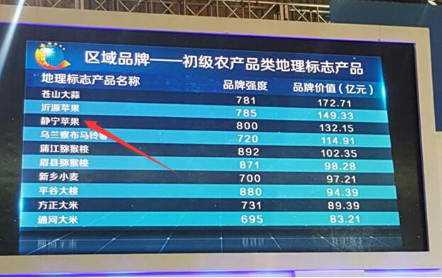 “靜寧蘋果”榮登2016中國品牌價值評價信息榜單 區(qū)域品牌價值達(dá)132.15億元